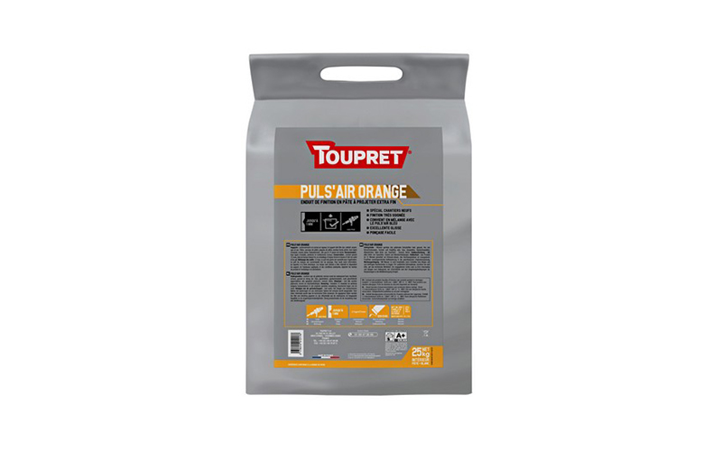 TOUPRET PULS'AIR ORANGE EXTRA FIN, Enduit de finition en pâte, intérieur, pour une application à la machine à projeter - Batiweb